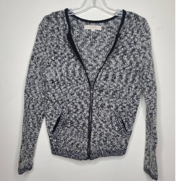 Ann Taylor LOFT long sleeve wool blend zipper cardigan sweater - small - Picture 1 of 5